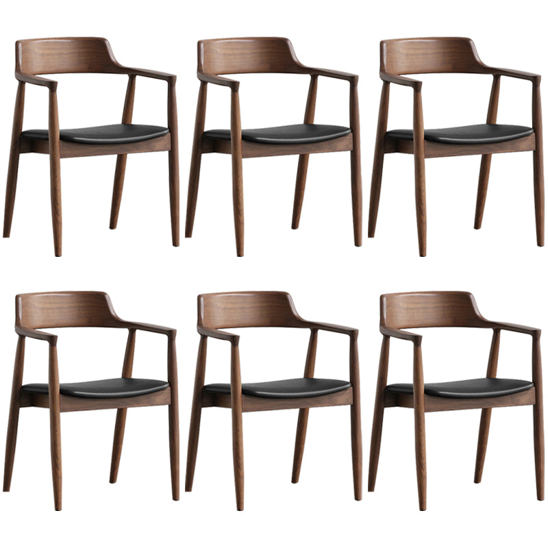 Contemporary Dining Chair 20'' Wide Open Arm Chair with 4 Wood Legs for Home