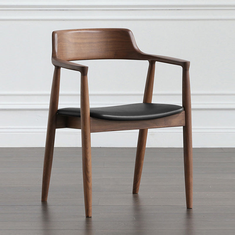 Contemporary Dining Chair 20'' Wide Open Arm Chair with 4 Wood Legs for Home