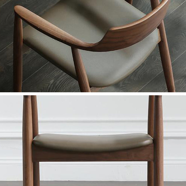 Contemporary Dining Chair 20'' Wide Open Arm Chair with 4 Wood Legs for Home