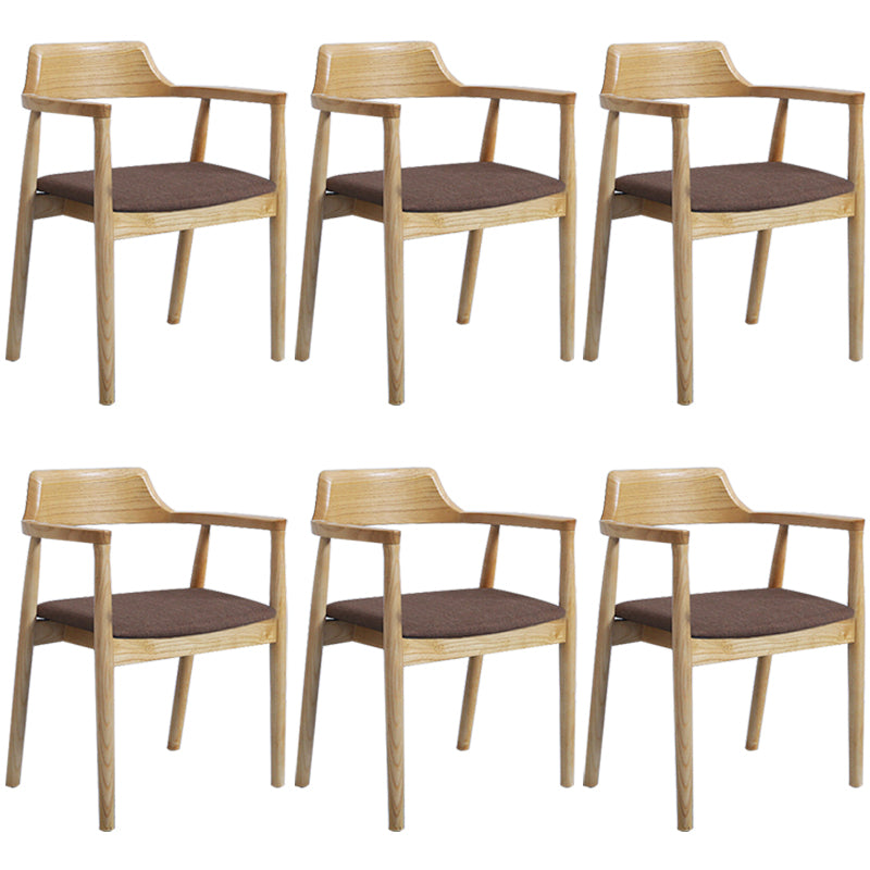 Contemporary Dining Chair 20'' Wide Open Arm Chair with 4 Wood Legs for Home
