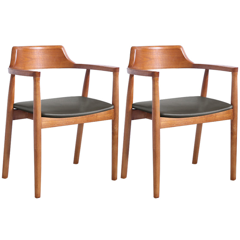 Contemporary Dining Chair 20'' Wide Open Arm Chair with 4 Wood Legs for Home