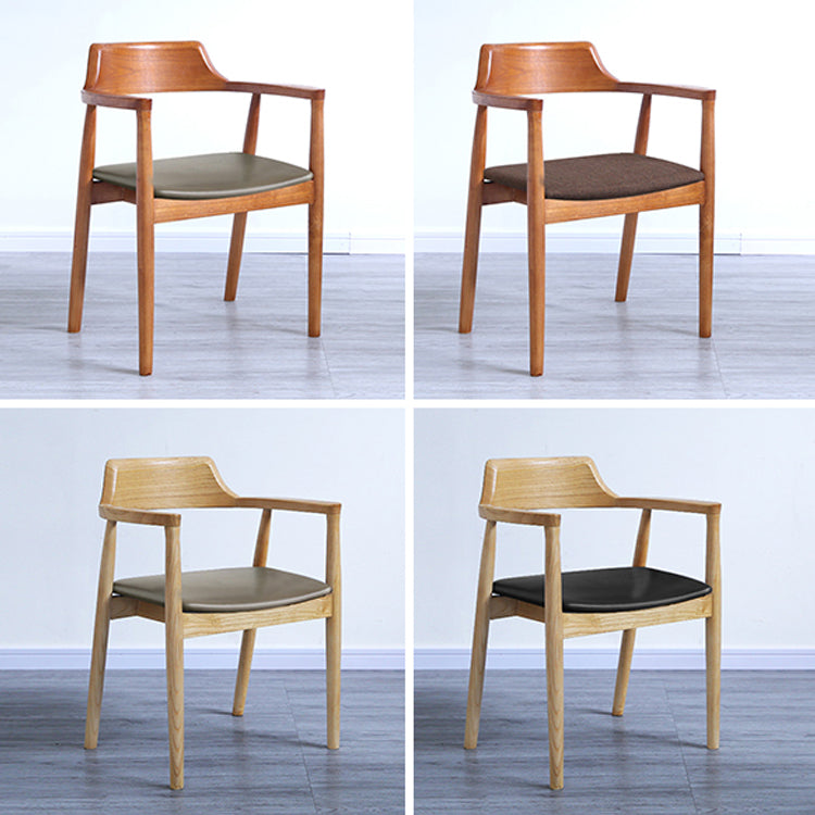 Contemporary Dining Chair 20'' Wide Open Arm Chair with 4 Wood Legs for Home