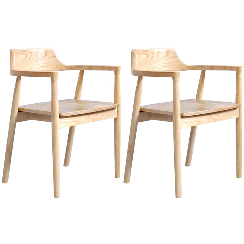 Contemporary Dining Chair 20'' Wide Open Arm Chair with 4 Wood Legs for Home
