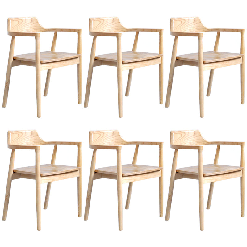Contemporary Dining Chair 20'' Wide Open Arm Chair with 4 Wood Legs for Home