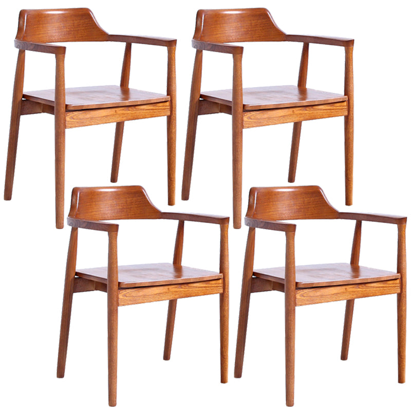 Contemporary Dining Chair 20'' Wide Open Arm Chair with 4 Wood Legs for Home