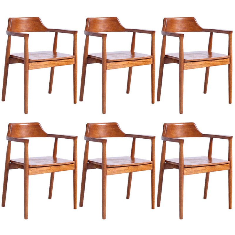 Contemporary Dining Chair 20'' Wide Open Arm Chair with 4 Wood Legs for Home