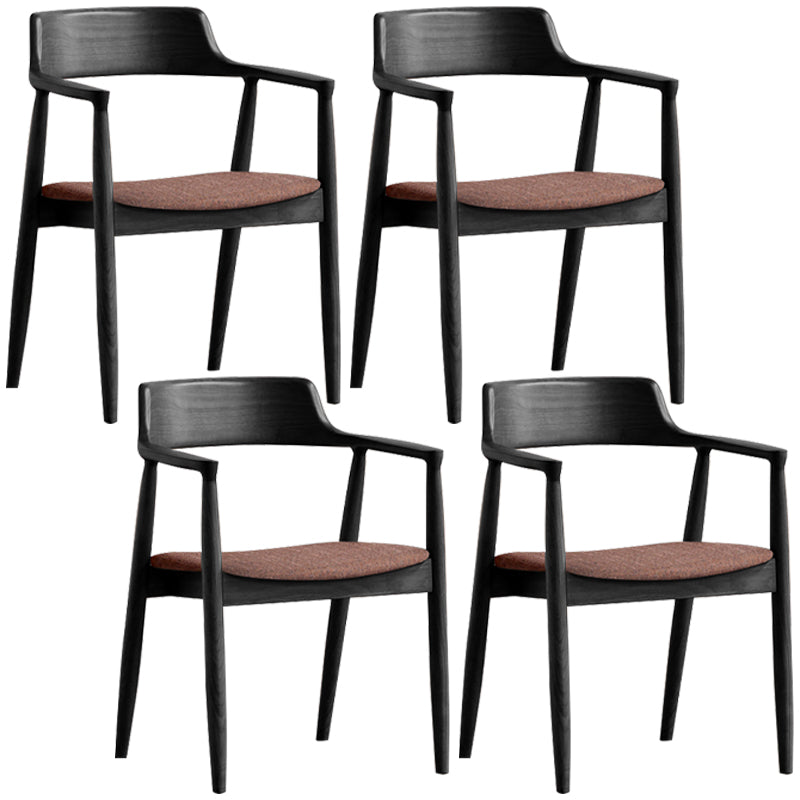 Contemporary Dining Chair 20'' Wide Open Arm Chair with 4 Wood Legs for Home