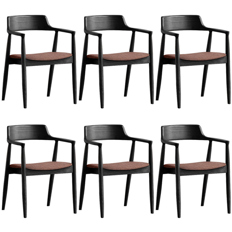 Contemporary Dining Chair 20'' Wide Open Arm Chair with 4 Wood Legs for Home
