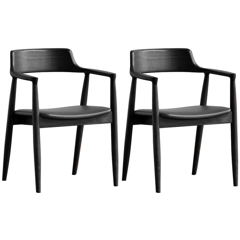 Contemporary Dining Chair 20'' Wide Open Arm Chair with 4 Wood Legs for Home