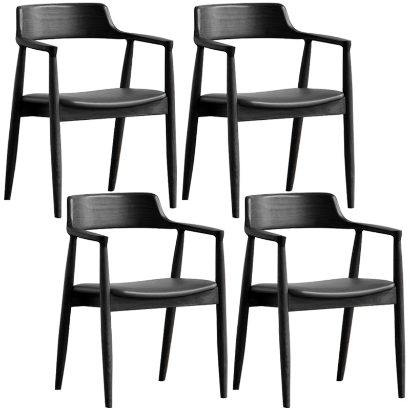 Contemporary Dining Chair 20'' Wide Open Arm Chair with 4 Wood Legs for Home