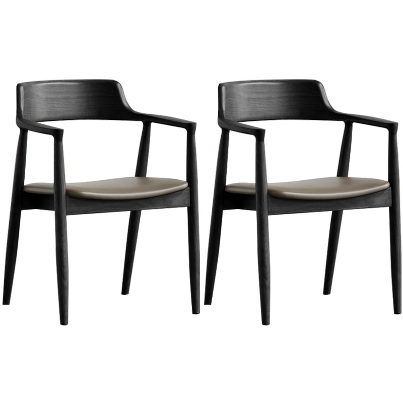 Contemporary Dining Chair 20'' Wide Open Arm Chair with 4 Wood Legs for Home