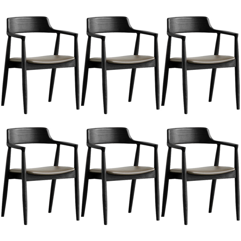 Contemporary Dining Chair 20'' Wide Open Arm Chair with 4 Wood Legs for Home