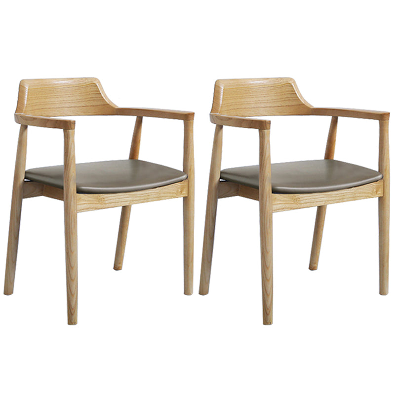 Contemporary Dining Chair 20'' Wide Open Arm Chair with 4 Wood Legs for Home