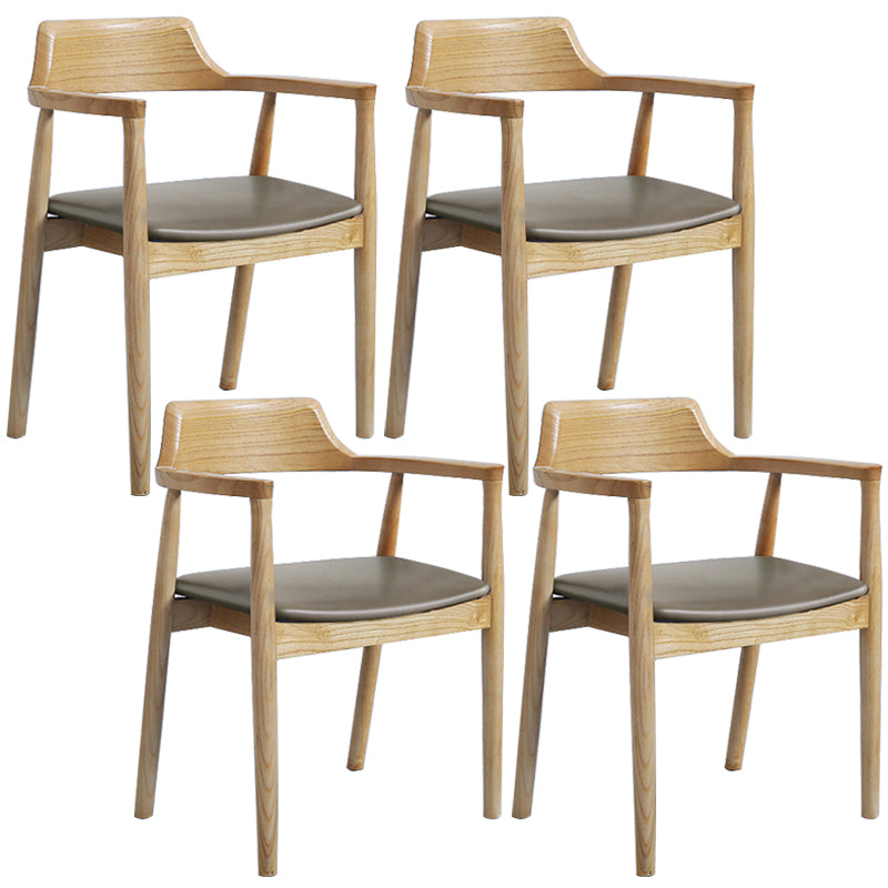 Contemporary Dining Chair 20'' Wide Open Arm Chair with 4 Wood Legs for Home