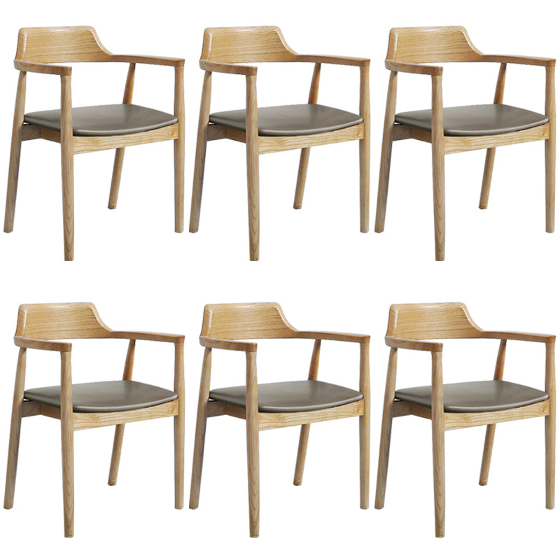 Contemporary Dining Chair 20'' Wide Open Arm Chair with 4 Wood Legs for Home