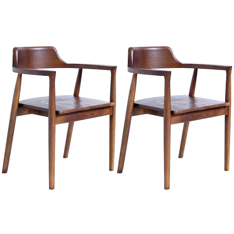 Contemporary Dining Chair 20'' Wide Open Arm Chair with 4 Wood Legs for Home