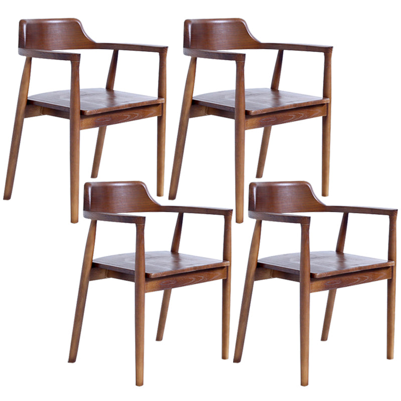 Contemporary Dining Chair 20'' Wide Open Arm Chair with 4 Wood Legs for Home