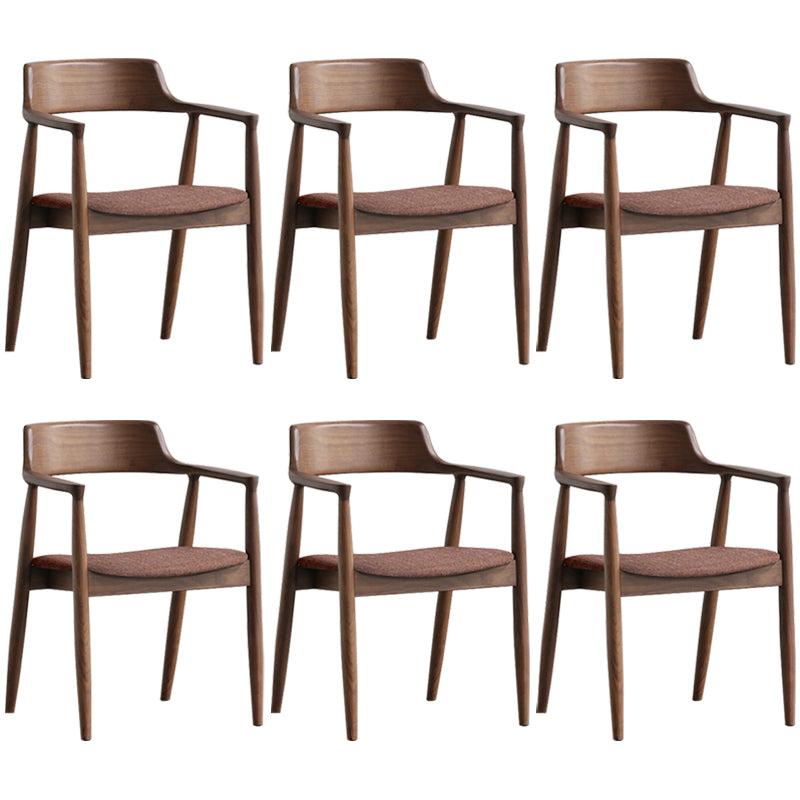 Contemporary Dining Chair 20'' Wide Open Arm Chair with 4 Wood Legs for Home