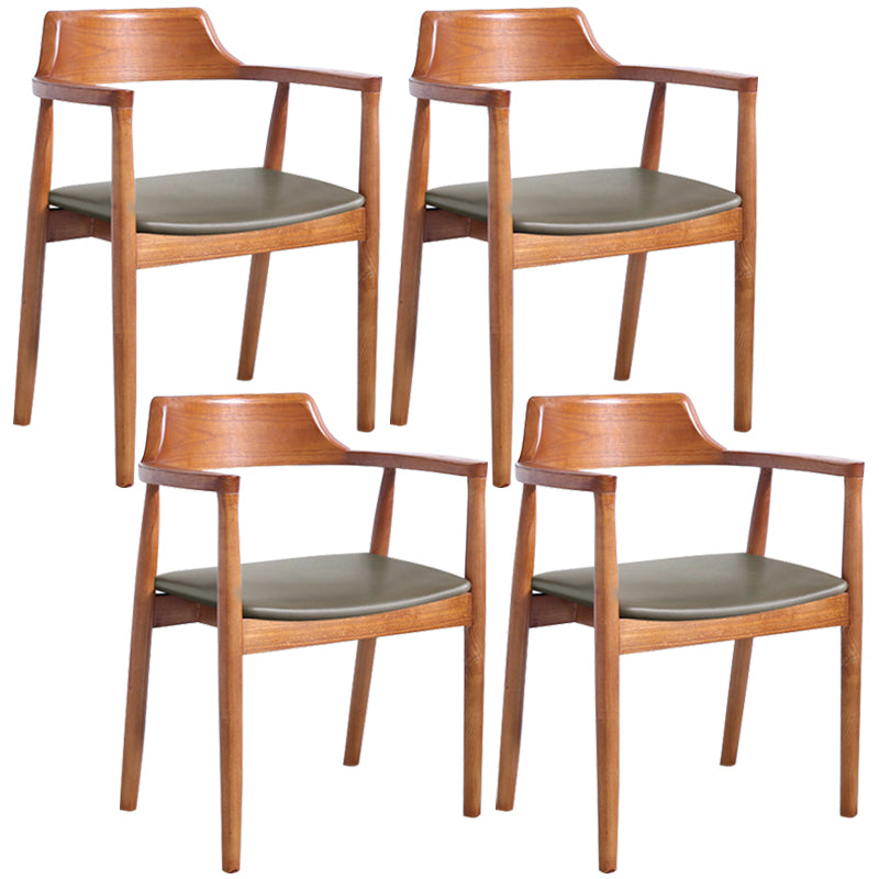 Contemporary Dining Chair 20'' Wide Open Arm Chair with 4 Wood Legs for Home