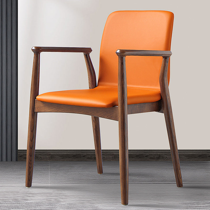 Contemporary Solid Back Kitchen Dining Arm Chair Solid Wood Dining Arm Chair