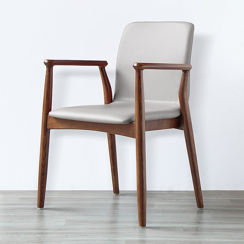 Contemporary Solid Back Kitchen Dining Arm Chair Solid Wood Dining Arm Chair