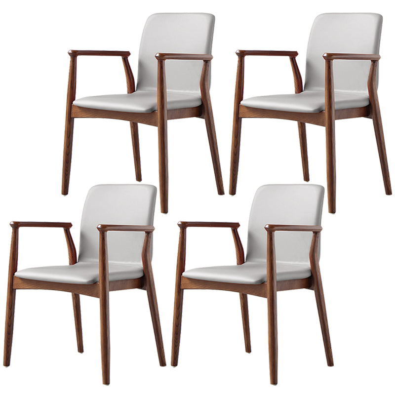 Contemporary Solid Back Kitchen Dining Arm Chair Solid Wood Dining Arm Chair