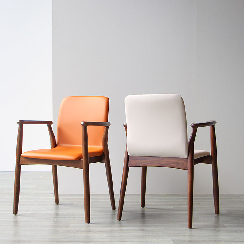 Contemporary Solid Back Kitchen Dining Arm Chair Solid Wood Dining Arm Chair