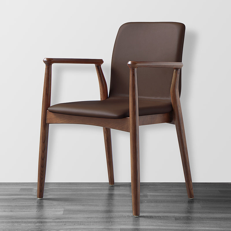Contemporary Solid Back Kitchen Dining Arm Chair Solid Wood Dining Arm Chair
