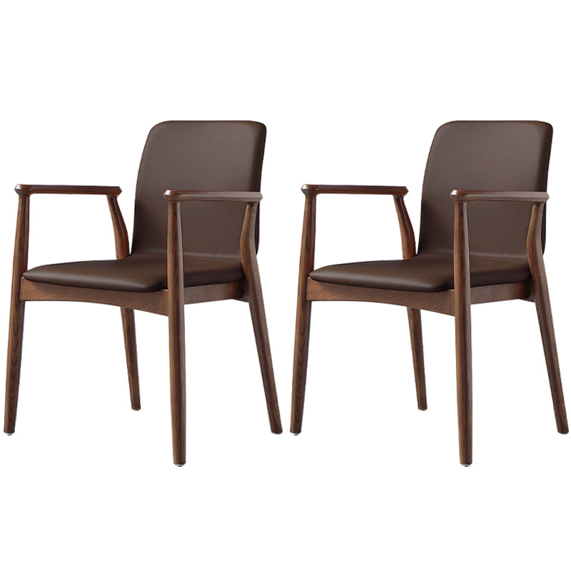 Contemporary Solid Back Kitchen Dining Arm Chair Solid Wood Dining Arm Chair