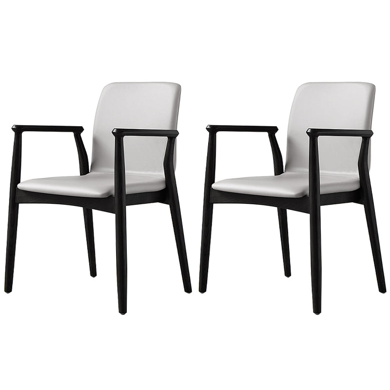 Contemporary Solid Back Kitchen Dining Arm Chair Solid Wood Dining Arm Chair