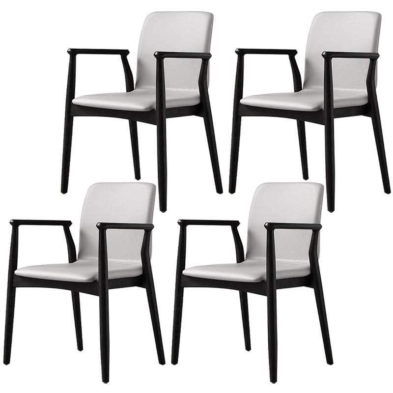 Contemporary Solid Back Kitchen Dining Arm Chair Solid Wood Dining Arm Chair