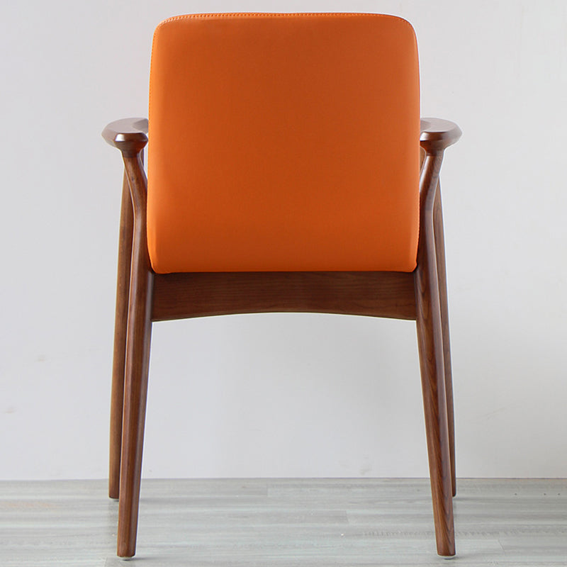 Contemporary Solid Back Kitchen Dining Arm Chair Solid Wood Dining Arm Chair