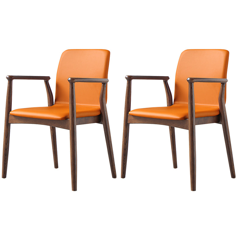 Contemporary Solid Back Kitchen Dining Arm Chair Solid Wood Dining Arm Chair