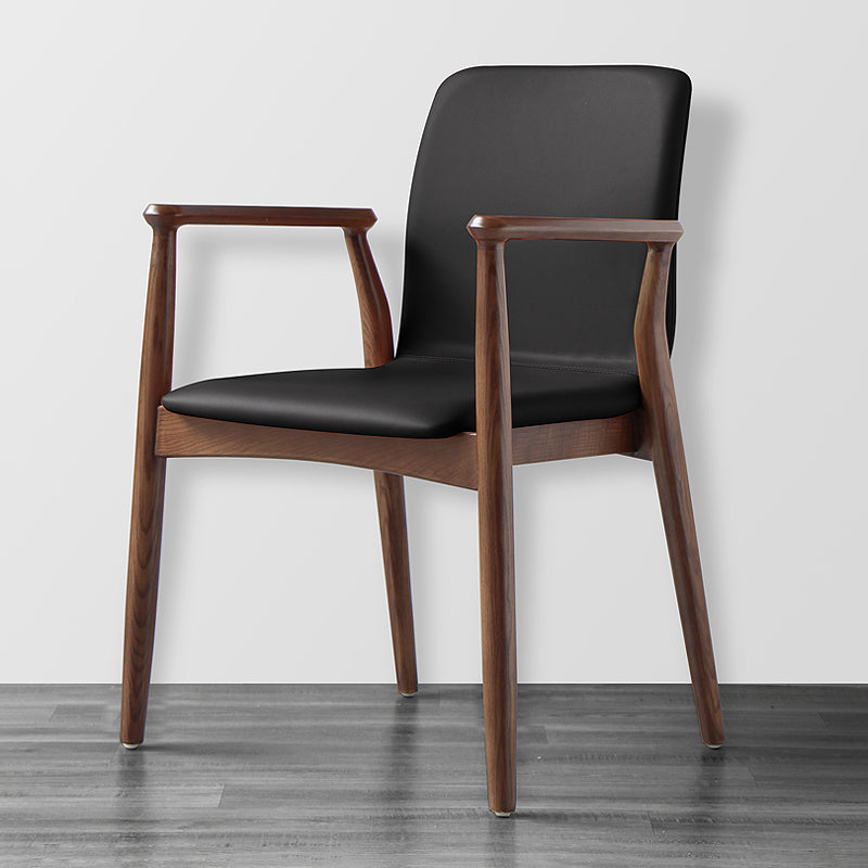 Contemporary Solid Back Kitchen Dining Arm Chair Solid Wood Dining Arm Chair