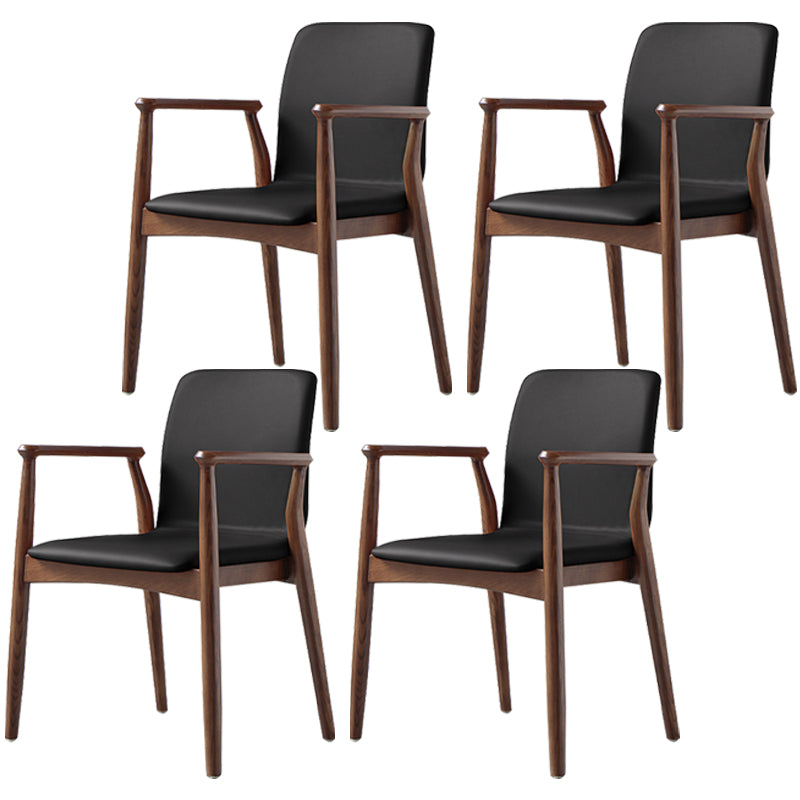 Contemporary Solid Back Kitchen Dining Arm Chair Solid Wood Dining Arm Chair