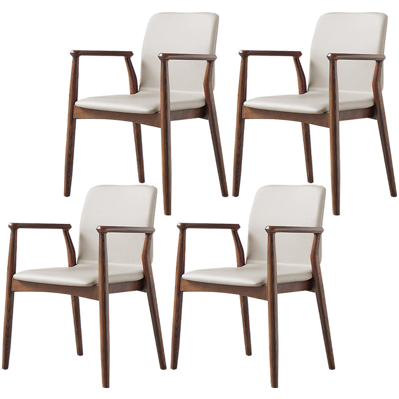 Contemporary Solid Back Kitchen Dining Arm Chair Solid Wood Dining Arm Chair