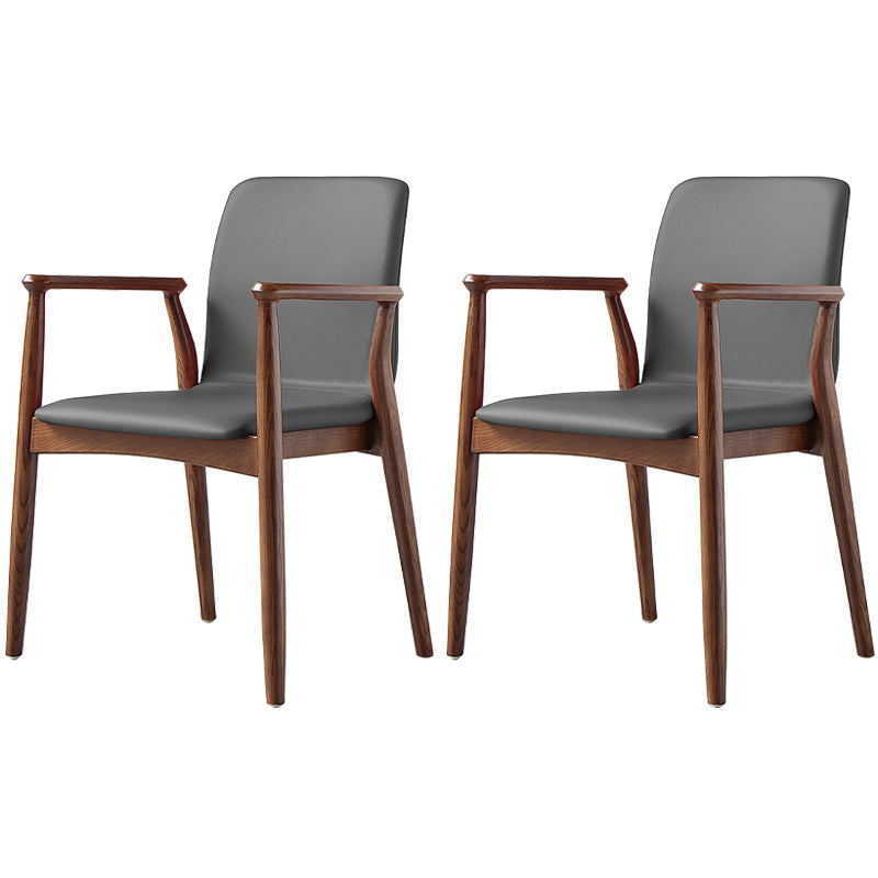 Contemporary Solid Back Kitchen Dining Arm Chair Solid Wood Dining Arm Chair