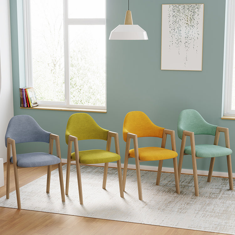 Chaise d'appoint de salle à manger en tissu nordique avec Base en métal, chaise d'appoint à dossier ouvert de 33 pouces de hauteur pour Restaurant