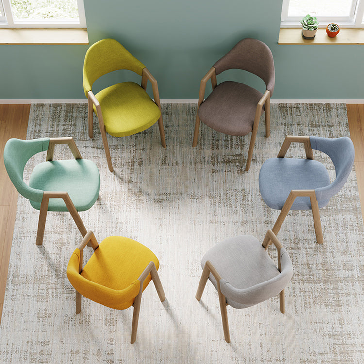 Chaise d'appoint de salle à manger en tissu nordique avec Base en métal, chaise d'appoint à dossier ouvert de 33 pouces de hauteur pour Restaurant