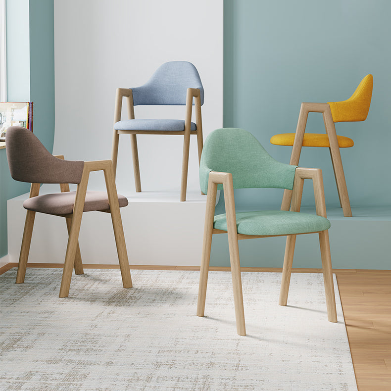 Chaise d'appoint de salle à manger en tissu nordique avec Base en métal, chaise d'appoint à dossier ouvert de 33 pouces de hauteur pour Restaurant