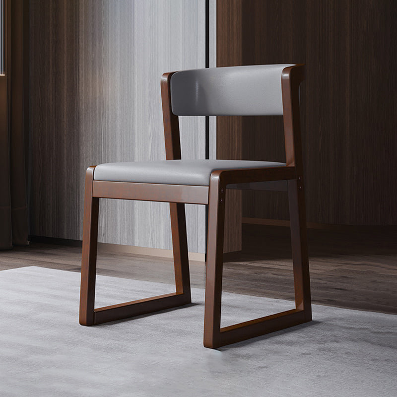 Wood Modern Dining Side Chair with Color Cushion Open Back Dining Side Chair for Kitchen