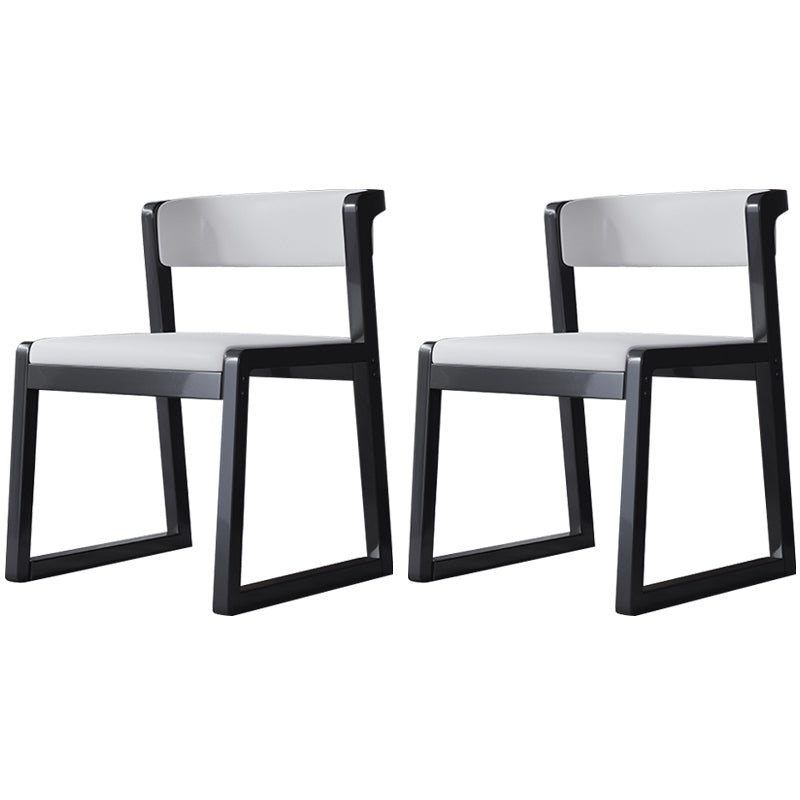Wood Modern Dining Side Chair with Color Cushion Open Back Dining Side Chair for Kitchen