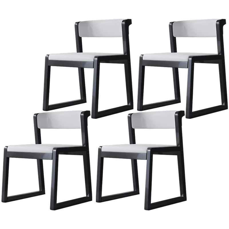 Wood Modern Dining Side Chair with Color Cushion Open Back Dining Side Chair for Kitchen