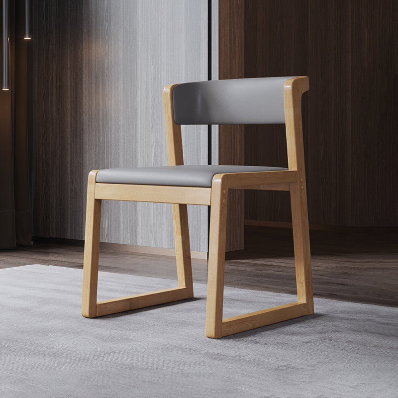 Wood Modern Dining Side Chair with Color Cushion Open Back Dining Side Chair for Kitchen