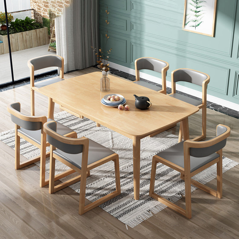 Wood Modern Dining Side Chair with Color Cushion Open Back Dining Side Chair for Kitchen