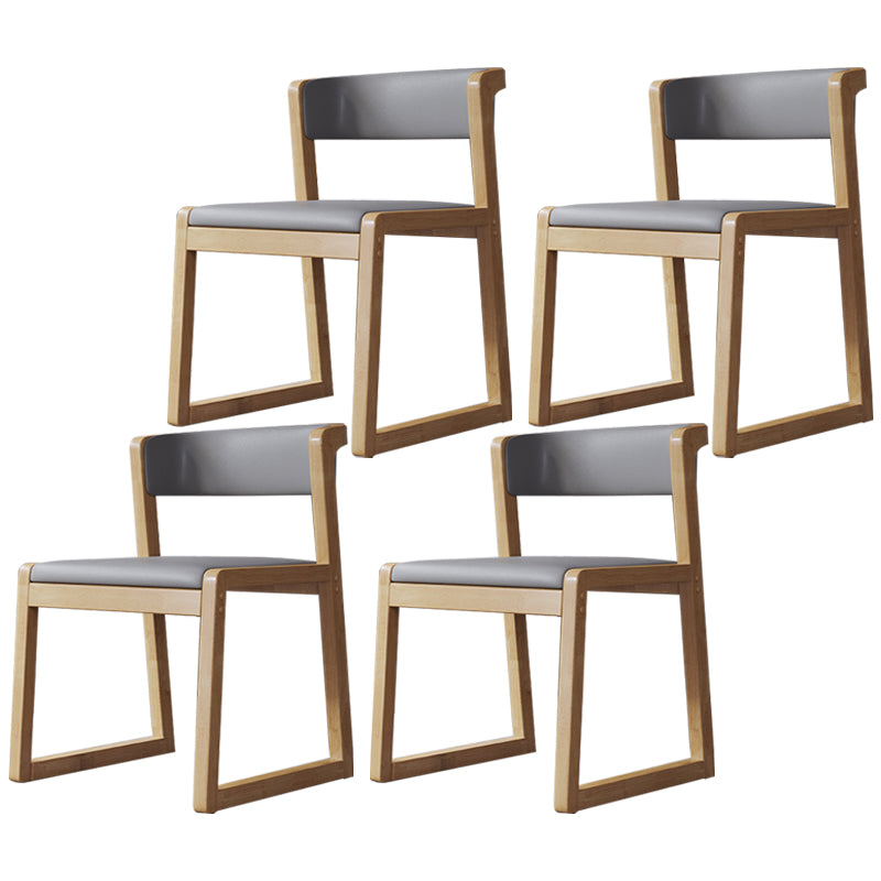 Wood Modern Dining Side Chair with Color Cushion Open Back Dining Side Chair for Kitchen