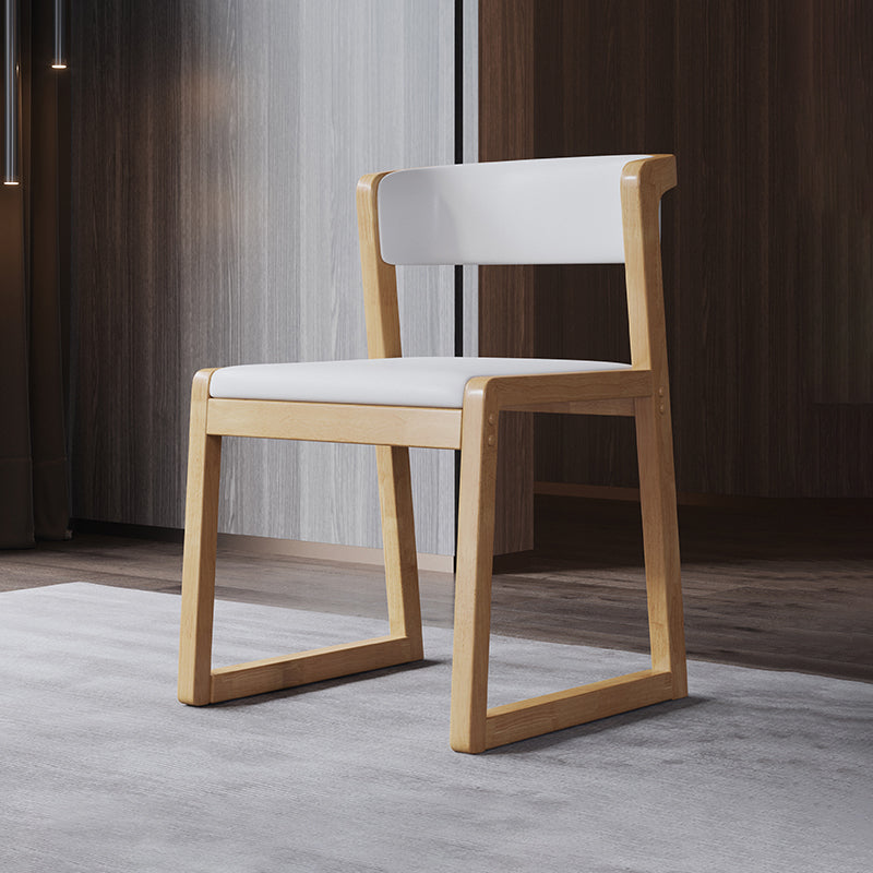 Wood Modern Dining Side Chair with Color Cushion Open Back Dining Side Chair for Kitchen