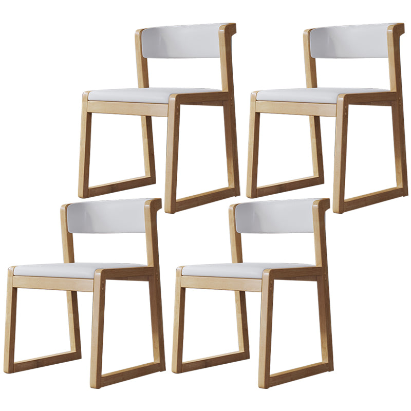 Wood Modern Dining Side Chair with Color Cushion Open Back Dining Side Chair for Kitchen
