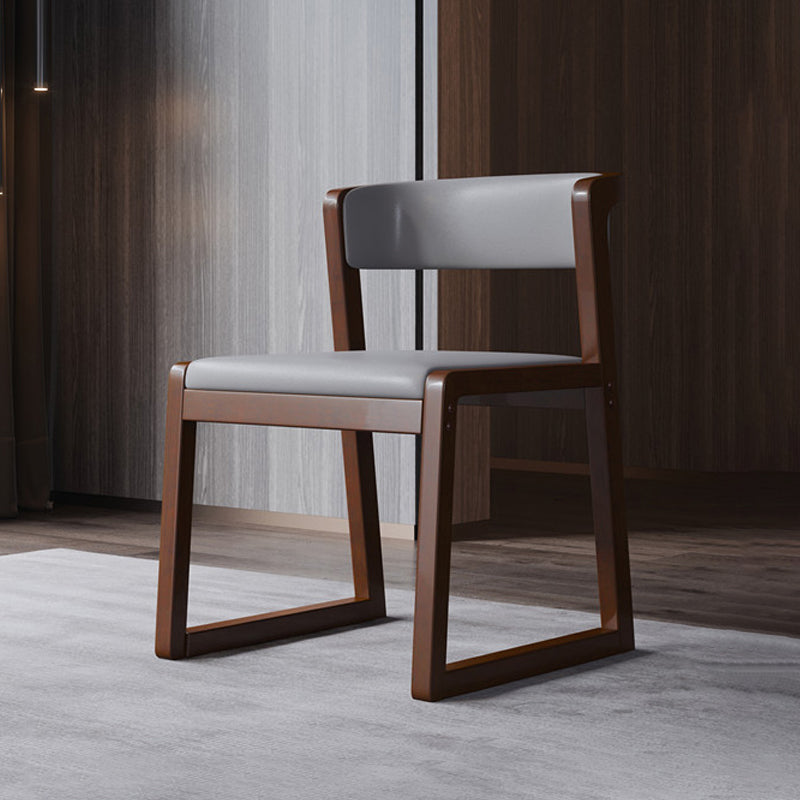 Wood Modern Dining Side Chair with Color Cushion Open Back Dining Side Chair for Kitchen
