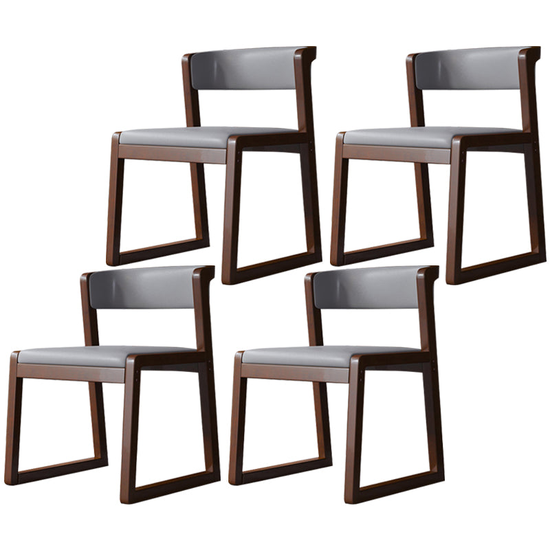 Wood Modern Dining Side Chair with Color Cushion Open Back Dining Side Chair for Kitchen